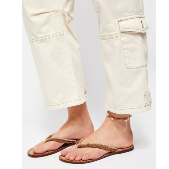 NIB Free People Beaded Brown Bohemian Sandals - Picture 2 of 7